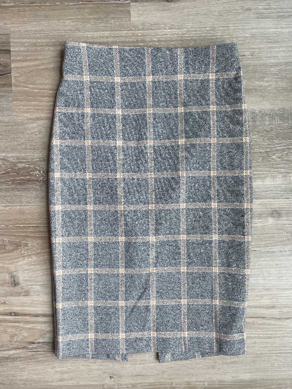 Express Grey & Beige Plaid Pencil Skirt Size XS